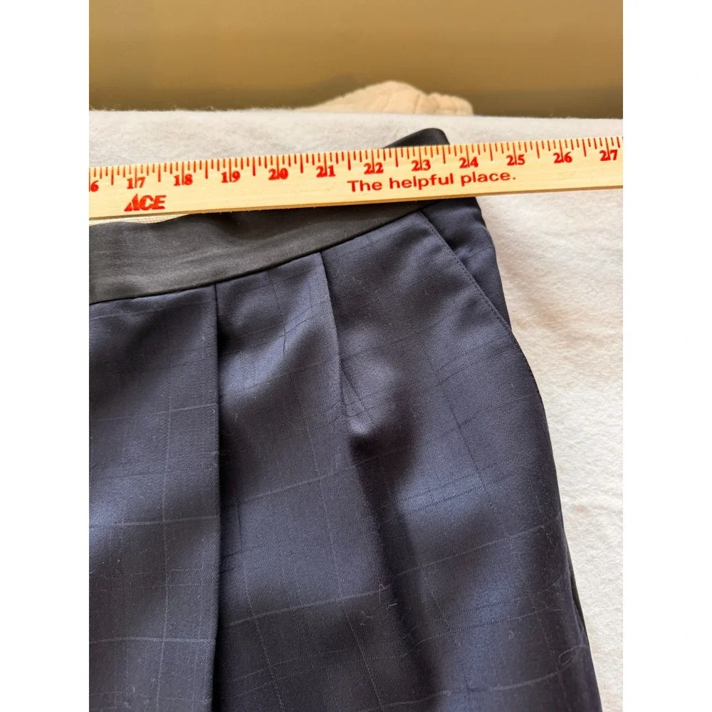 Lou‎ Myles Men's 52 Navy Blue Tuxedo 3 Piece Suit Vest 47x28 Satin Trim VTG